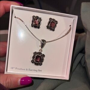 Elegant Silver and Purple Jewelry Set